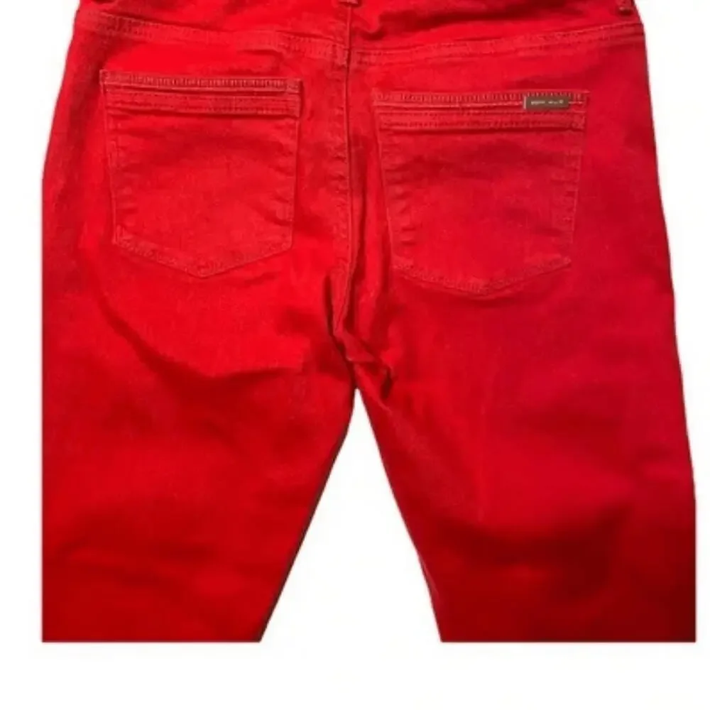 White House Black Market Womens Slim Crop Red Jeans sz 00 - Picture 7 of 7